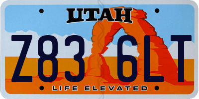 UT license plate Z836LT
