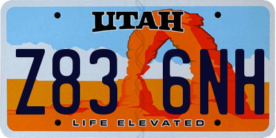 UT license plate Z836NH