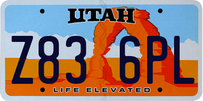 UT license plate Z836PL