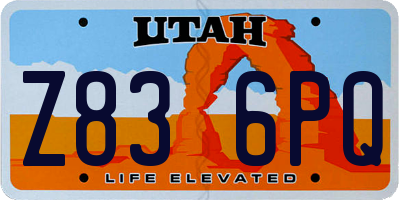 UT license plate Z836PQ