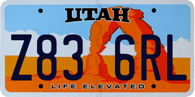 UT license plate Z836RL