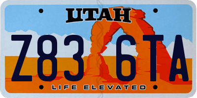 UT license plate Z836TA