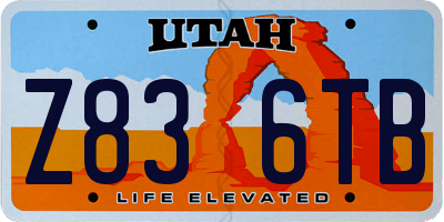 UT license plate Z836TB