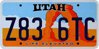 UT license plate Z836TC