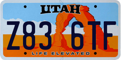 UT license plate Z836TF