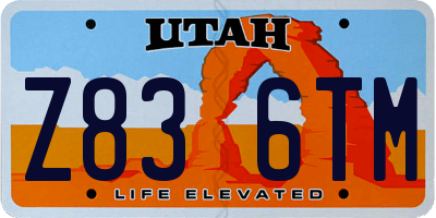 UT license plate Z836TM