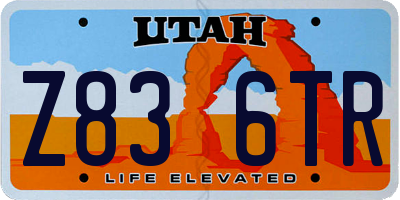 UT license plate Z836TR