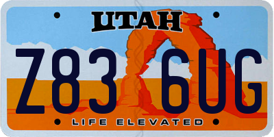 UT license plate Z836UG
