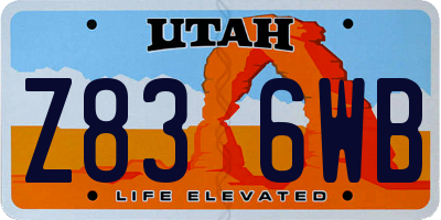 UT license plate Z836WB
