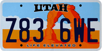 UT license plate Z836WE