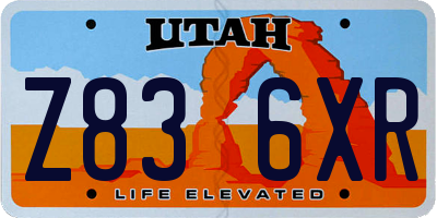 UT license plate Z836XR