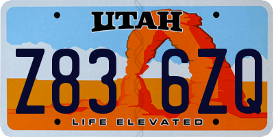 UT license plate Z836ZQ