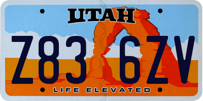 UT license plate Z836ZV