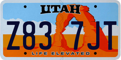 UT license plate Z837JT