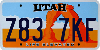 UT license plate Z837KF