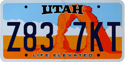 UT license plate Z837KT