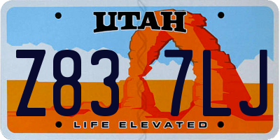 UT license plate Z837LJ