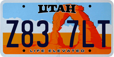UT license plate Z837LT