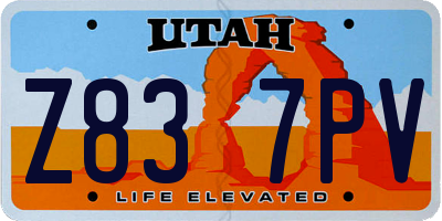 UT license plate Z837PV