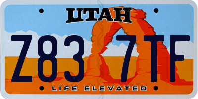 UT license plate Z837TF