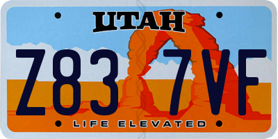 UT license plate Z837VF