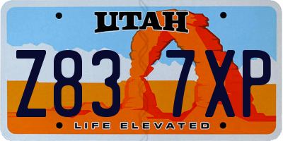 UT license plate Z837XP