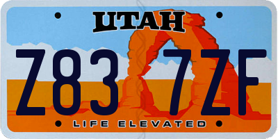 UT license plate Z837ZF