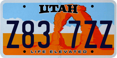UT license plate Z837ZZ