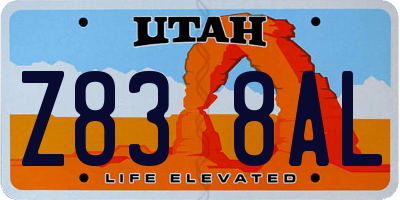 UT license plate Z838AL