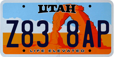 UT license plate Z838AP