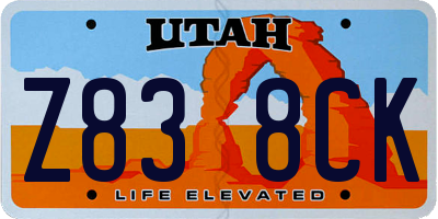 UT license plate Z838CK