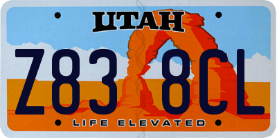 UT license plate Z838CL