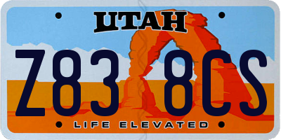 UT license plate Z838CS