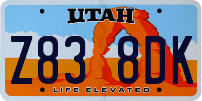 UT license plate Z838DK