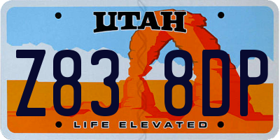 UT license plate Z838DP