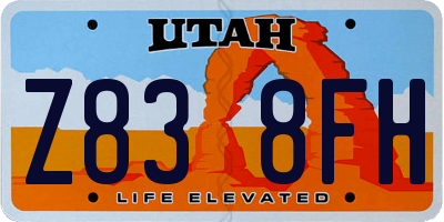 UT license plate Z838FH