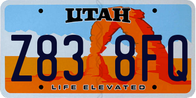 UT license plate Z838FQ