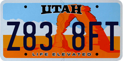 UT license plate Z838FT