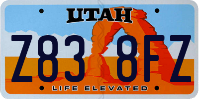 UT license plate Z838FZ