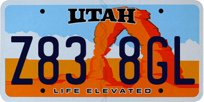 UT license plate Z838GL