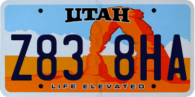 UT license plate Z838HA