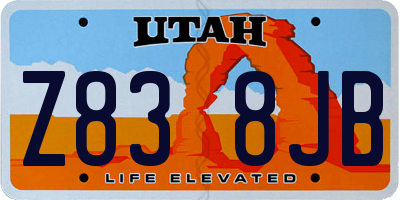 UT license plate Z838JB