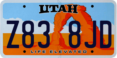 UT license plate Z838JD