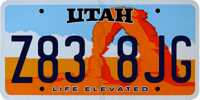 UT license plate Z838JG