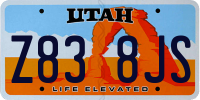 UT license plate Z838JS