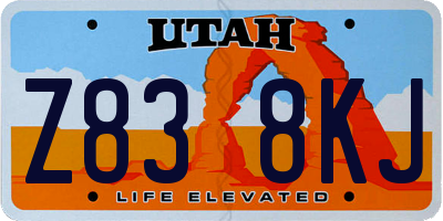UT license plate Z838KJ