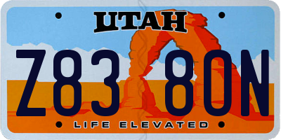 UT license plate Z838ON