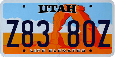 UT license plate Z838OZ