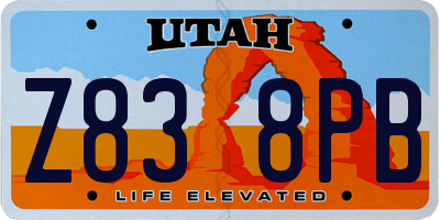 UT license plate Z838PB