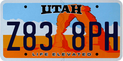 UT license plate Z838PH